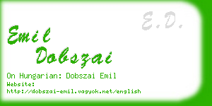 emil dobszai business card